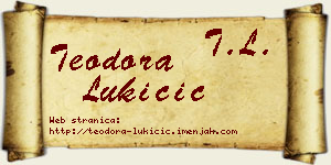 Teodora Lukičić vizit kartica